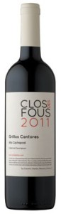 Clos des Fous (Grillos Cantores) Cabernet Sauvignon  2011 (Chile) 14% SAQ $20.25